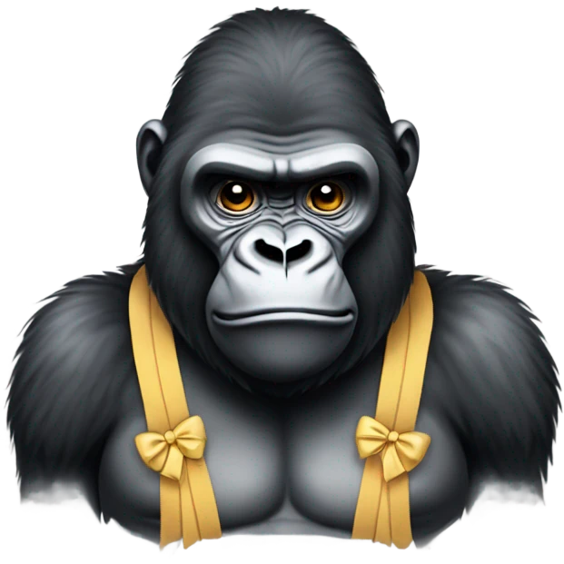 gorilla with a bow emoji