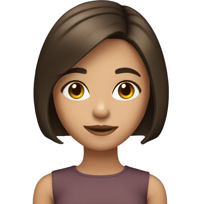 Girl brunette with bob emoji
