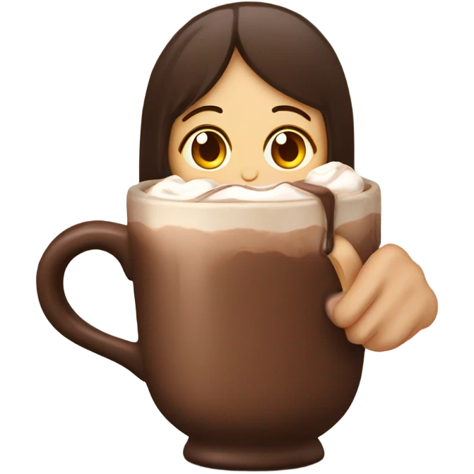 Hot chocolate that is holding a girl emoji
