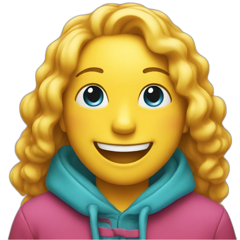 An emoji representing the feeling of joy using a combination of vibrant colors and a smiling face. emoji