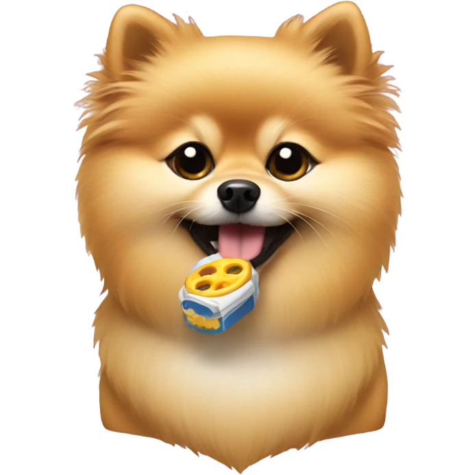 Pomeranian with binky emoji