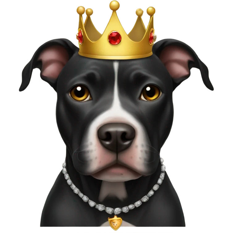 Black pitbull with crown  emoji