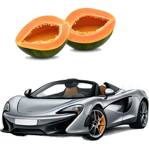 Mclaren car with papaya emoji