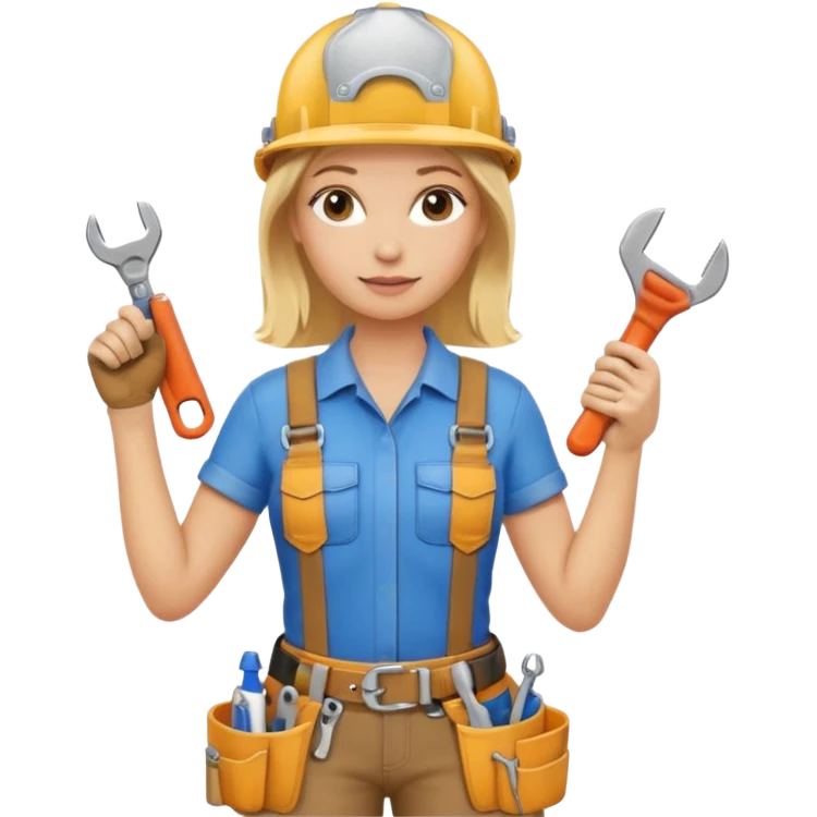 Émoji femme blonde bricoleuse de salle de bain emoji