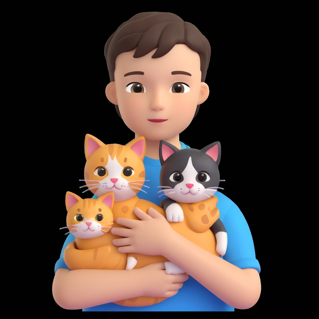 boy and cat pet emoji