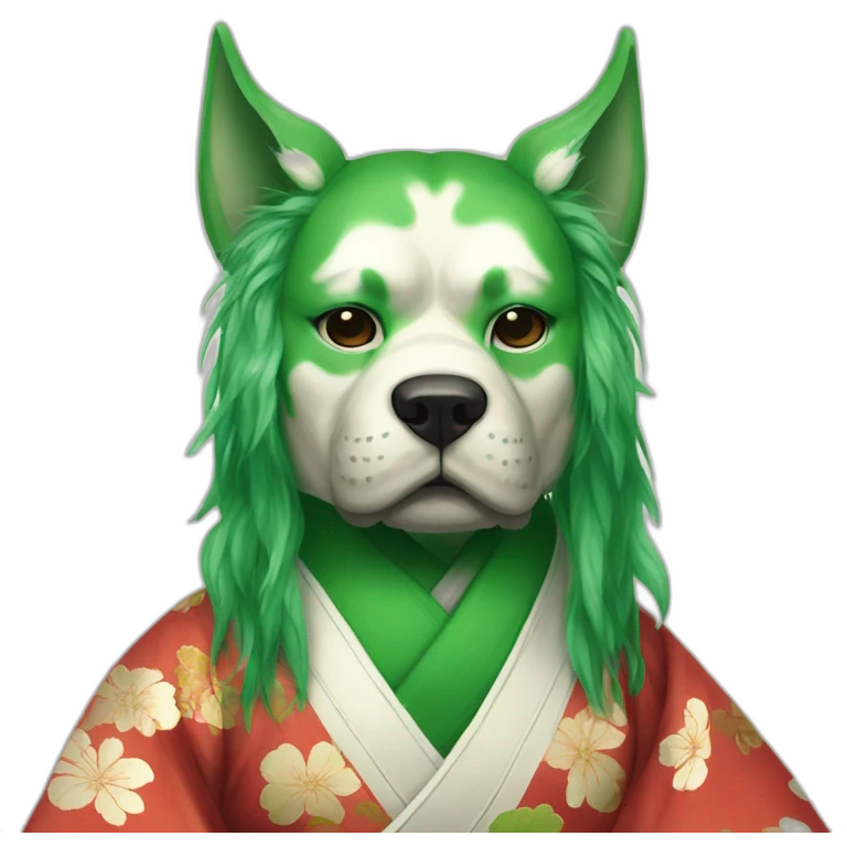 massive-guy-noh-dog-mask-greenlonghair-japanese-kimono emoji