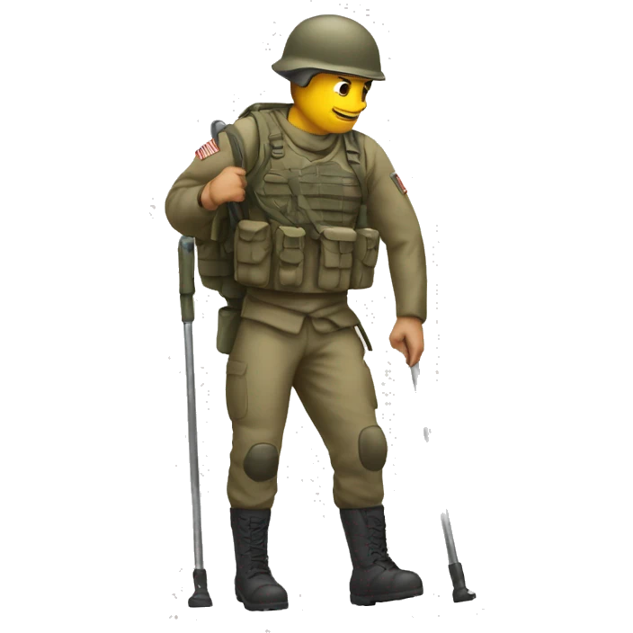 soldier with a crutch emoji