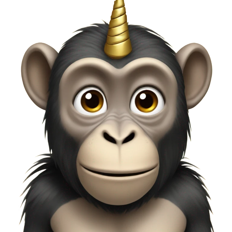Monkey with a unicorn horn emoji