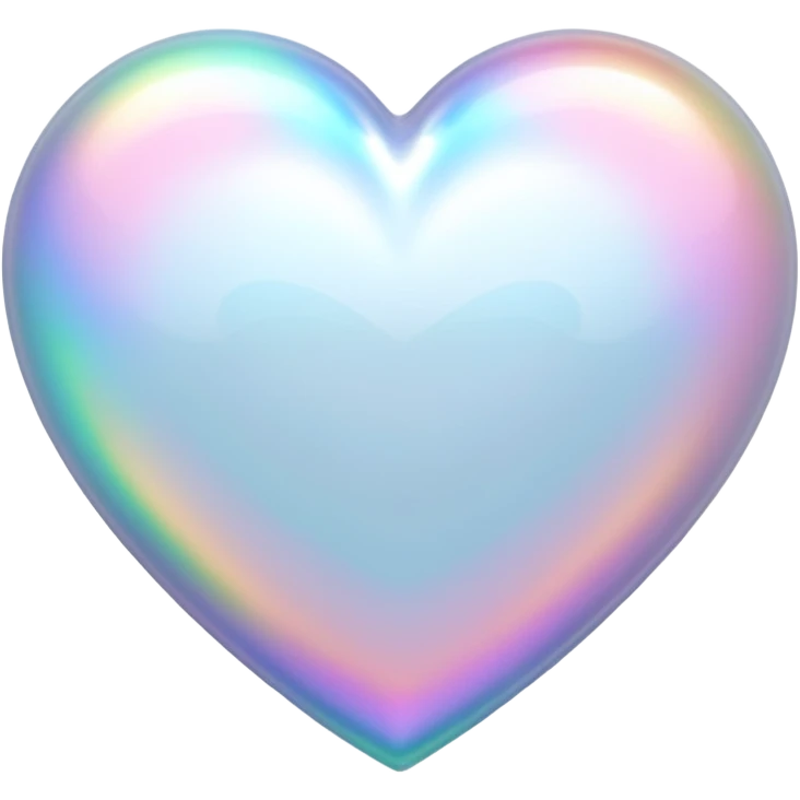 white heart with holographic shine emoji