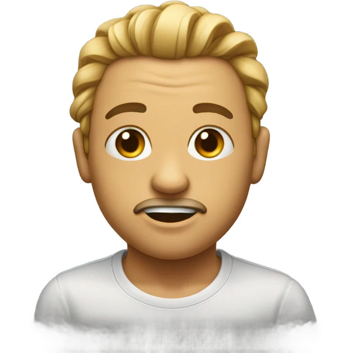 Emoji with lips to the side with eyes looking down putting excess hair behind ear emoji