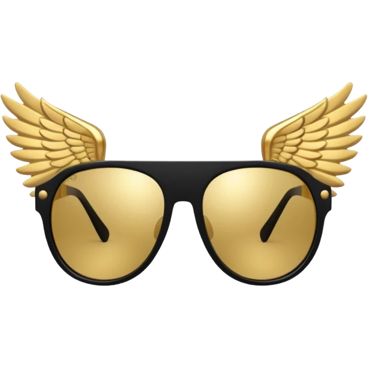 fancy hipster sunglasses with wings emoji