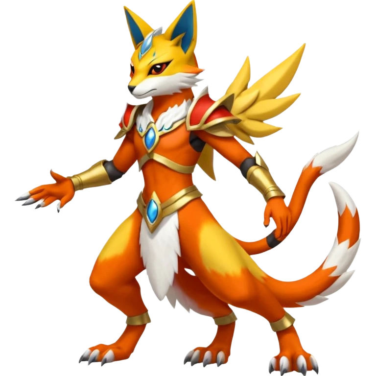 Latias-Koraidon-Renamon-Zeraora-Bastet-Fakémon-fusion-creature, full body emoji