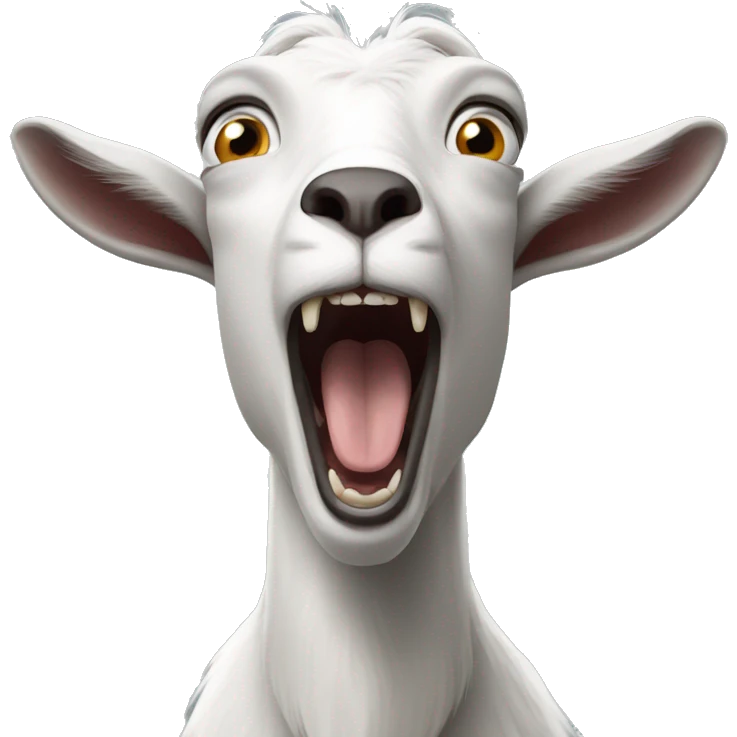 grey and white screaming goat emoji