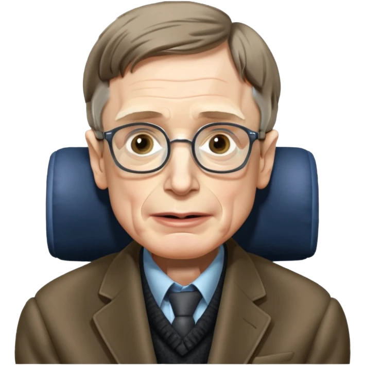 Stephen Hawking character front view emoji