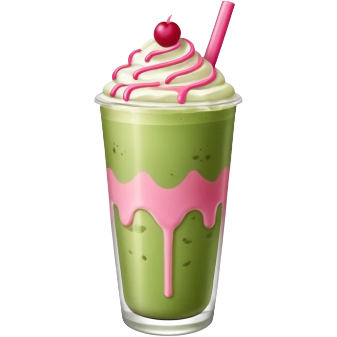 iced matcha latte red pink berry  emoji