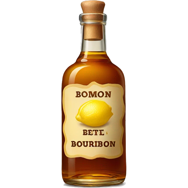Bourbon bottle with ginger, Lemon and Honey emoji