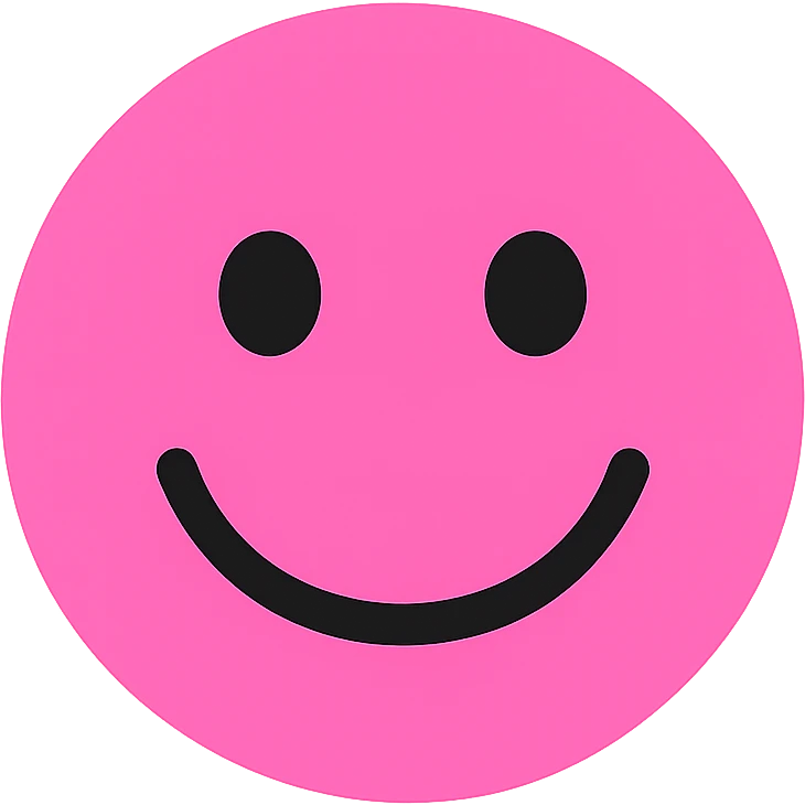 pink smiley face emoji, simple and iconic emoji
