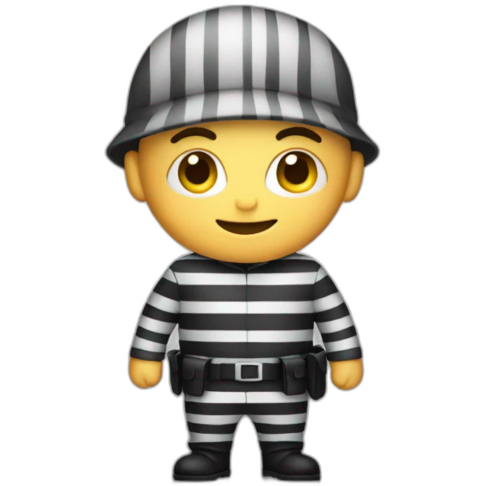 burglar wearing a striped uniform emoji