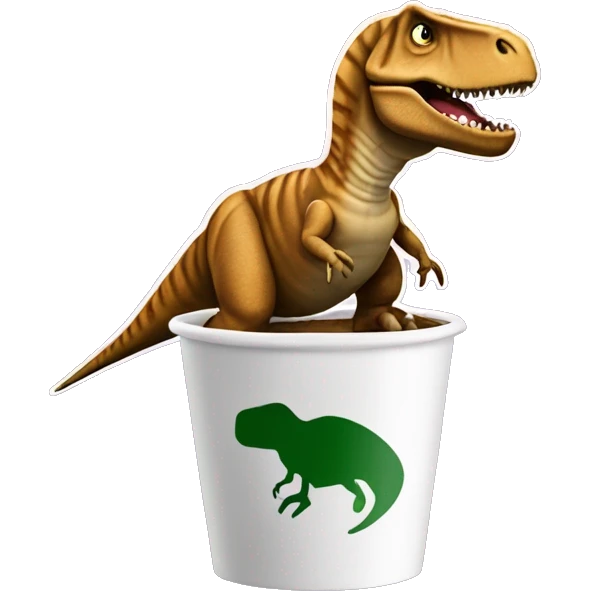 Gobelet starbuck sur t-Rex  emoji