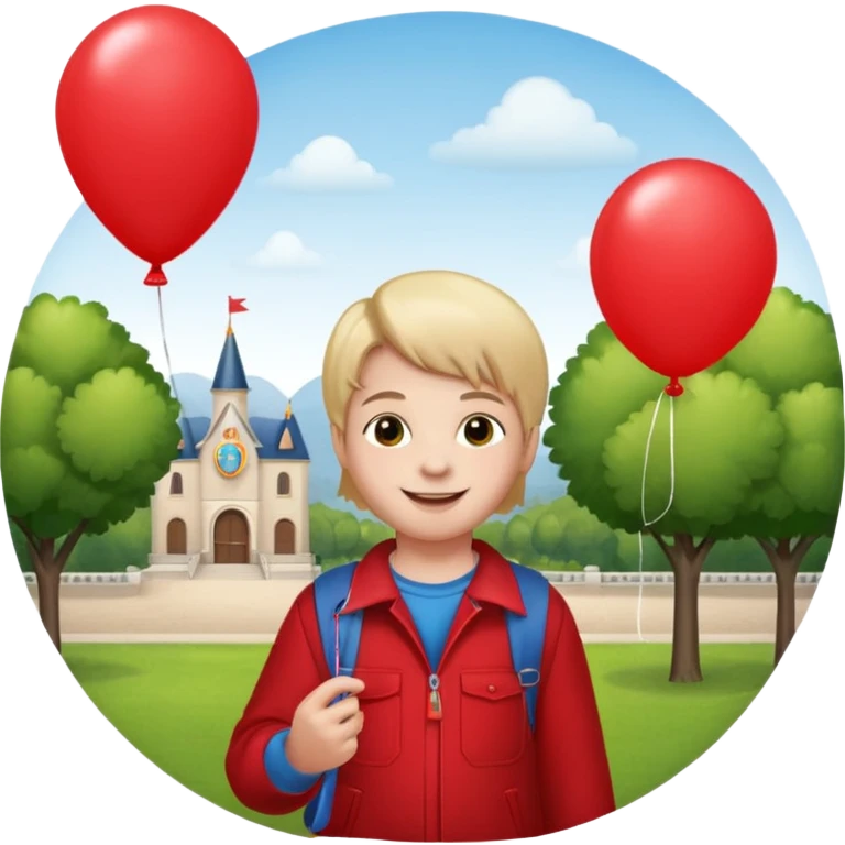 Child + balloon, Park Visitor. with park. emoji