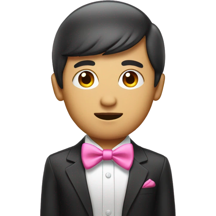 a Asia divided bangs Gay headhunter with pink bow tie emoji