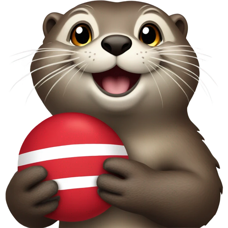 An otter with Ohio state buckeye emoji