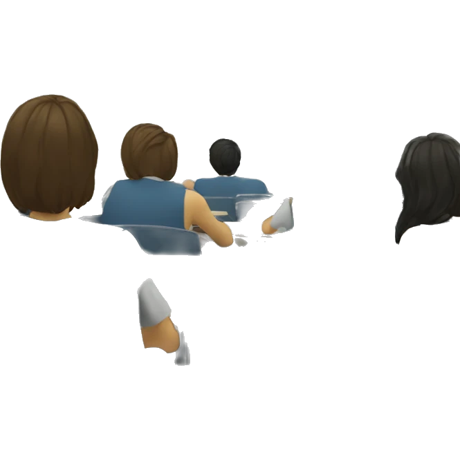 students watching a tv in class emoji