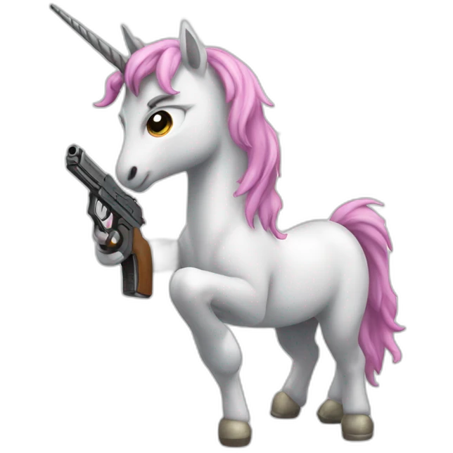 unicorn with a gun emoji