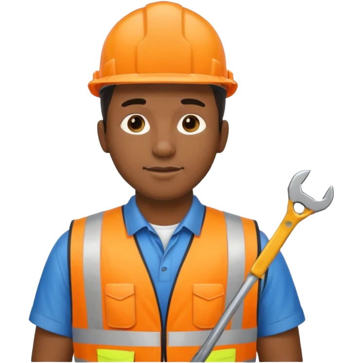 City Maintenance Worker black man emoji