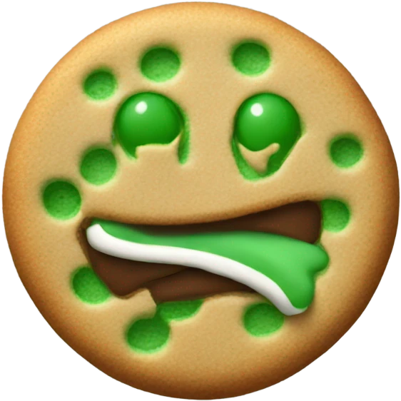 One green cookie emoji