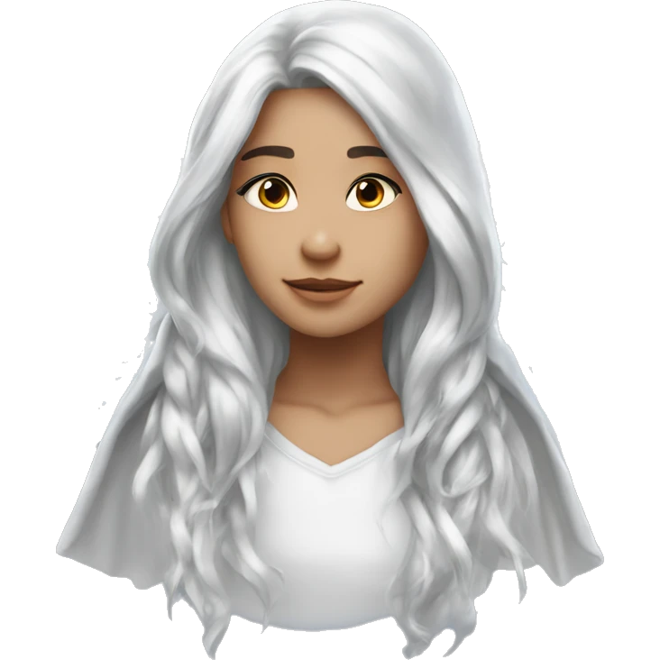 big wings, hood, silver, icy ,snowflake, Beautiful, fairy, long hair emoji