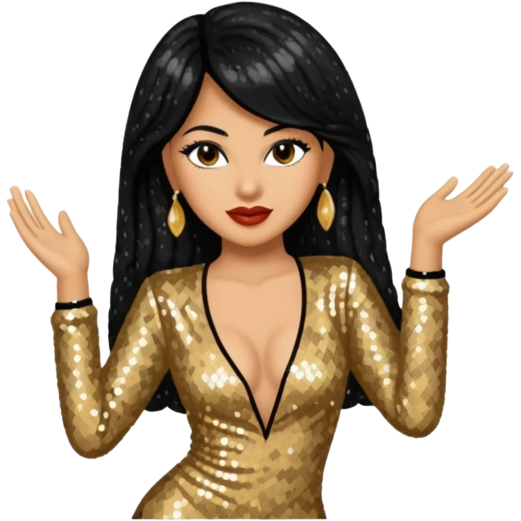 Selena Quintanilla with long hair emoji