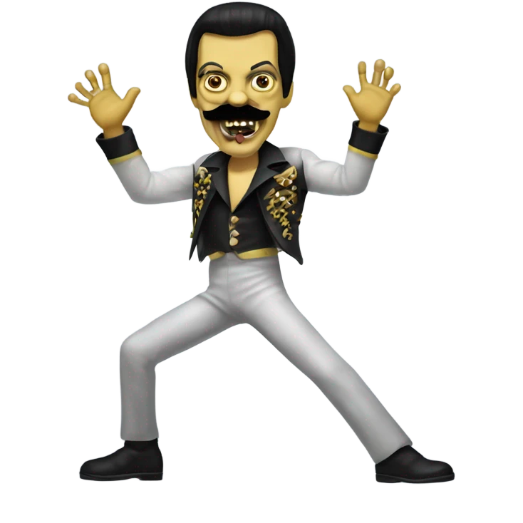 freddie mercury zombie with moustache dancing emoji