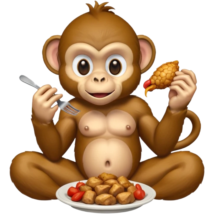 monkey eating chicken  emoji
