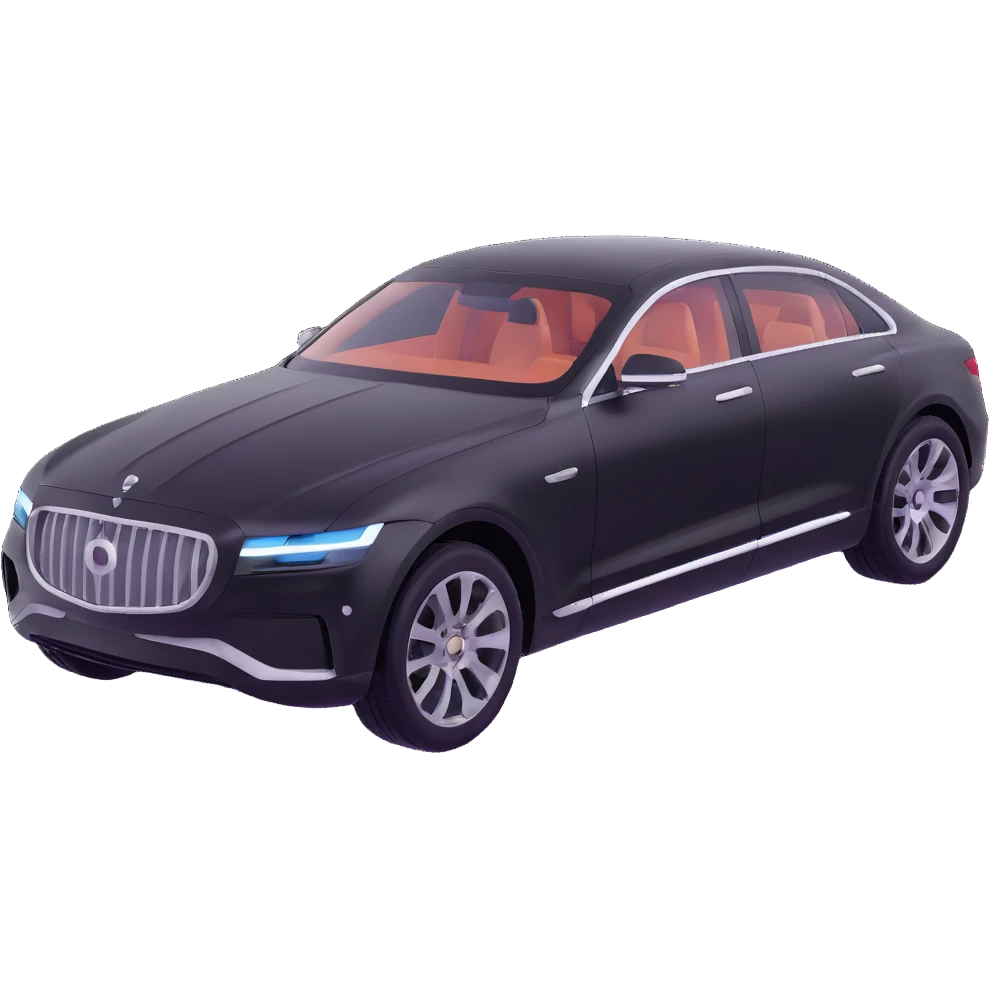 luxury car with a transparent protective film being applied, part of the film floating above or halfway on the car, elegant and premium look emoji