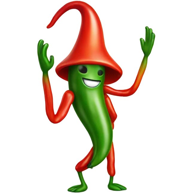 hot chili pepper with legs  emoji