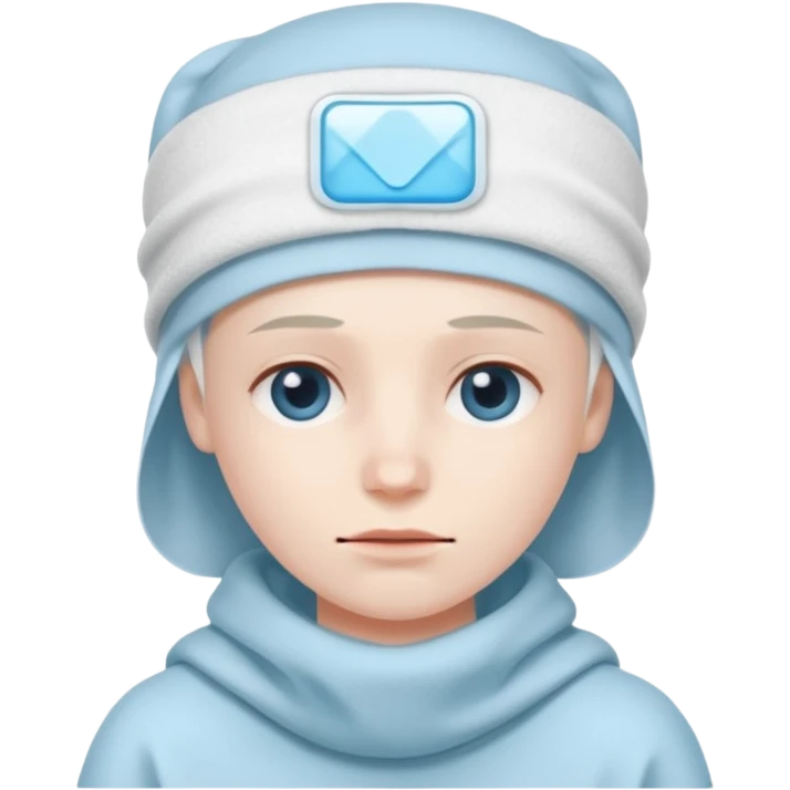 A person with headaches and a cold pack on the head emoji