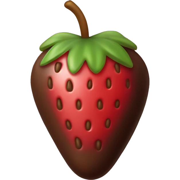 Chocolate covered strawberry emoji