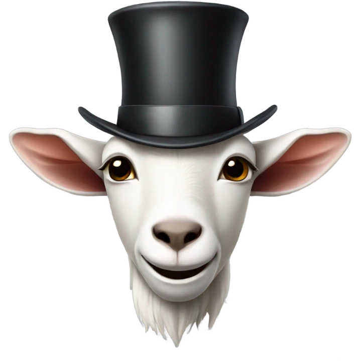 Goat with a top hat emoji
