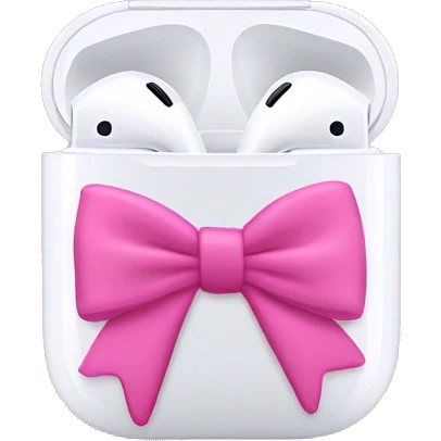 Airpod maxes with pink bows emoji