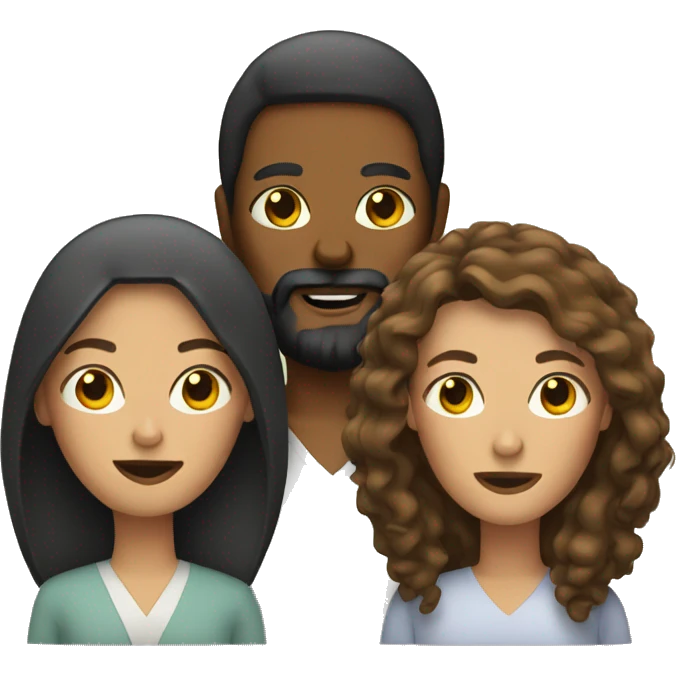 Three women with beards emoji