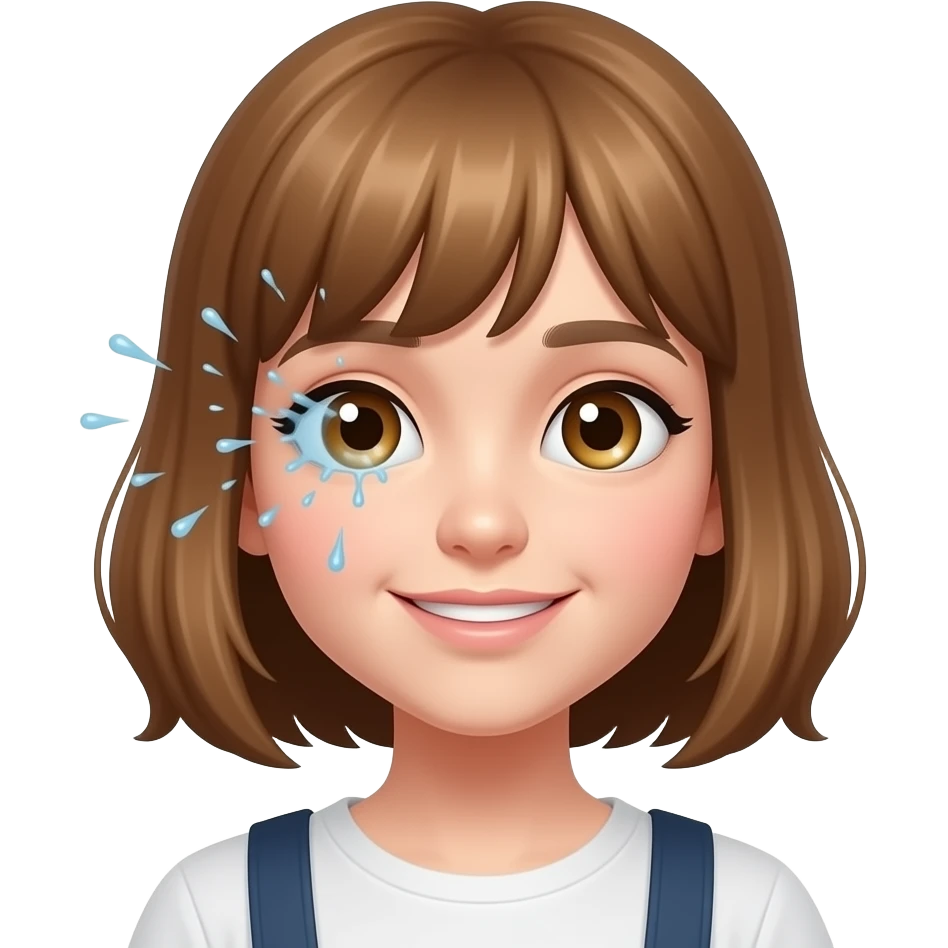 Girl with cum splashing in eyes emoji