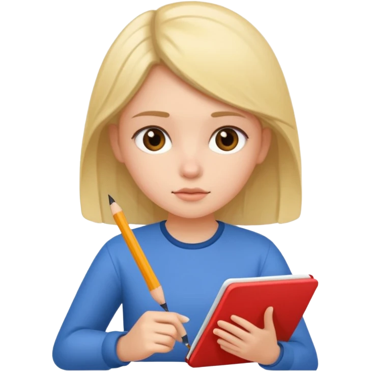 girl writing on a notebook emoji