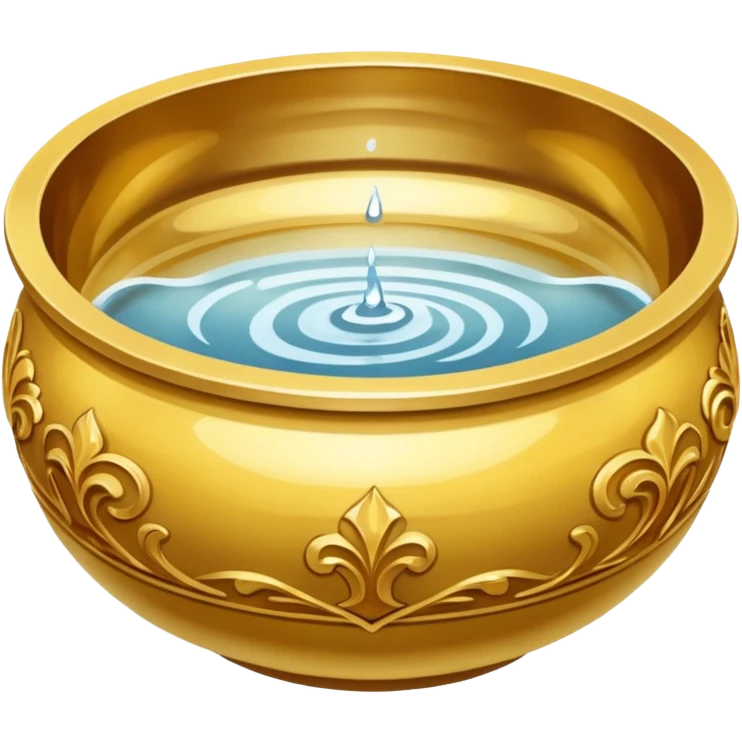 ornate gold bowl top view filled with water emoji