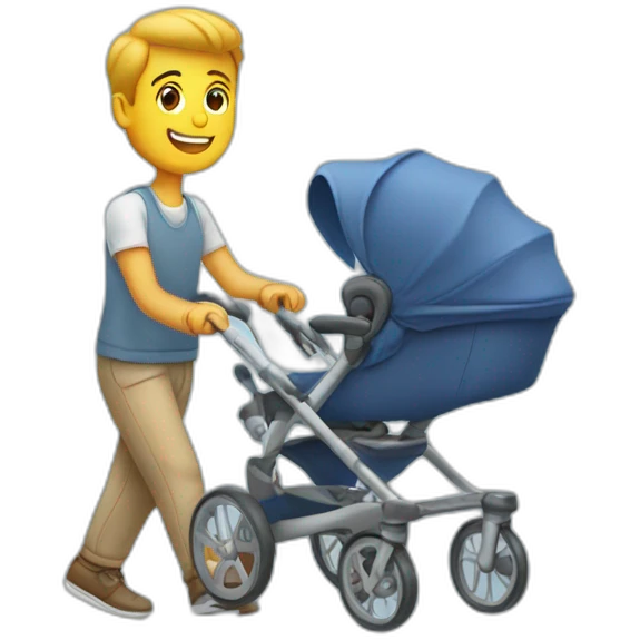 Man pushing stroller emoji