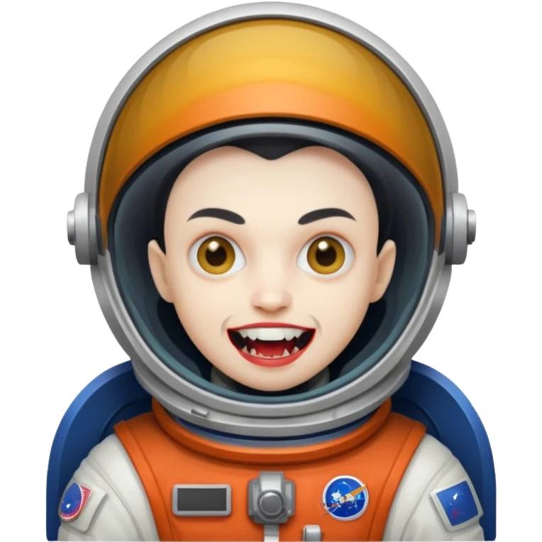 astronaut vampire wearing helmet emoji