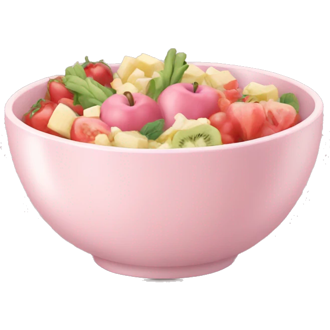  pale pink bowl of healthy food emoji