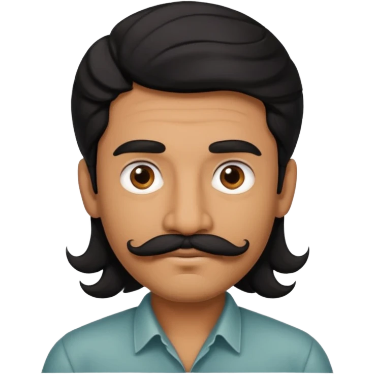 Indian fat guy south Indian wavy medium black hair ,tan darker skin emoji