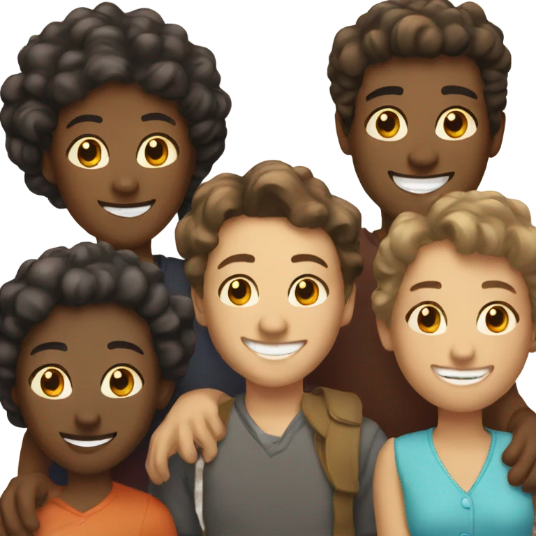 smiling group with unique style emoji
