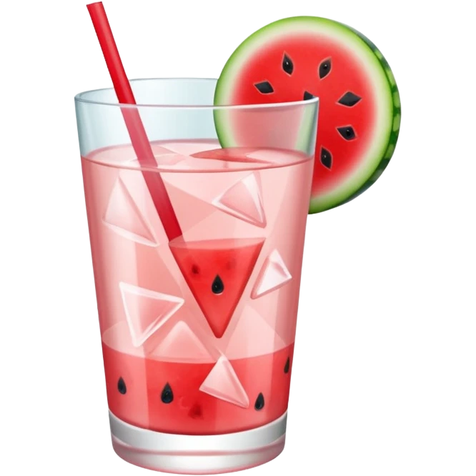 very light pink lemonade in glass with triangle chunk of watermelon on rim no straw emoji